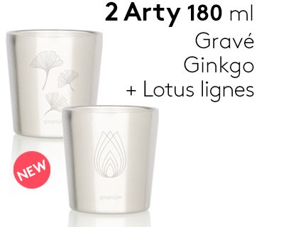 Tasses à café doubles parois en inox - Lot de 2 - ARTY - Gaspajoe