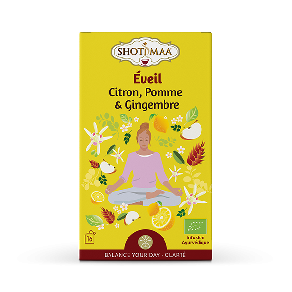 Tisane bio Citron, pomme, gingembre "Eveil" - Shoti Maa
