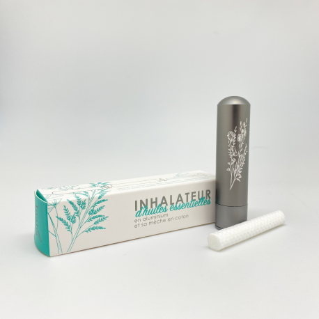 Inhalateur d'huile essentielle en aluminium et mèche coton - Innobiz