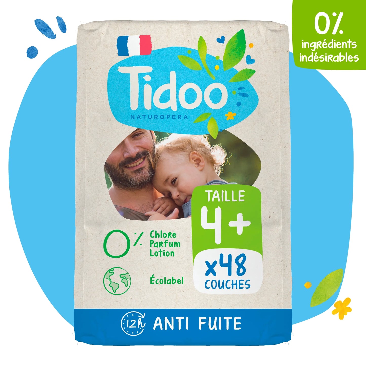 Couche jetable night & day - T4+- 9 à 20 kgs - 42 couches- Tidoo