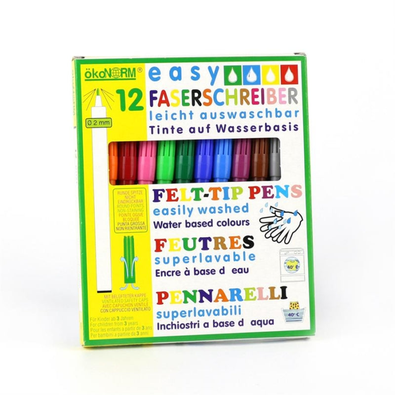 Feutre super lavable - OKOENORM - boite de 12 - Pointe fine
