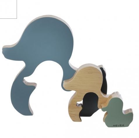 Puzzle en bois d'hévéa, canard qui s'encastrent